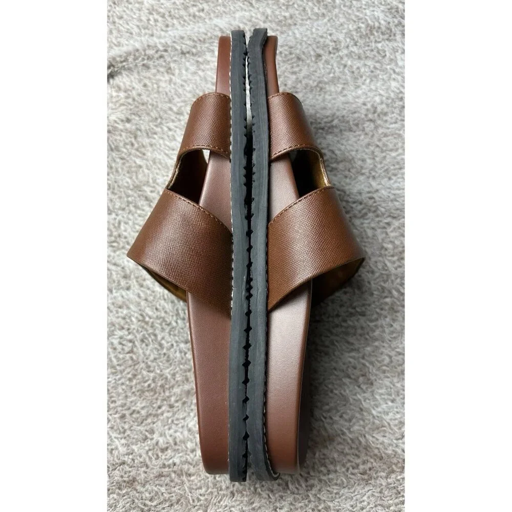 Aldo Mondi Men’s Slide Sandals. PU Leather. Brown. Sz: 9 US. NWOB